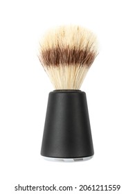 Close Up Of Shaving Brush Isolated On White Background.