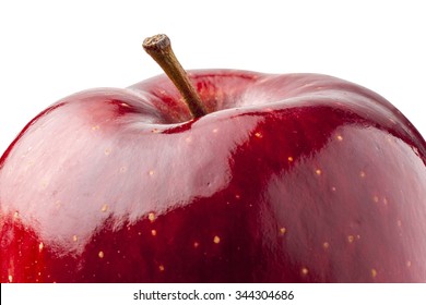 Close Up Of Shiny Red Apple Isolated