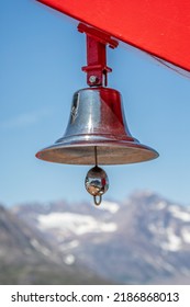 Close Up Of The Ships Bell Of Hurtigrutens MS Fridtjof Nansen Stamped 2019 Off The Greenland Coast On 22 July 2022