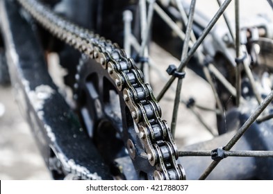 Close Up Shoot Of A Bike Chain.