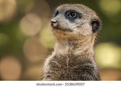 A close up shot of an adorable meerkat in its natural habitat - Powered by Shutterstock