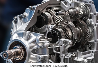 Close up shot of car engine