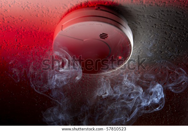 Close Shot Ceiling Mounted Smoke Detector Stock Photo Ed