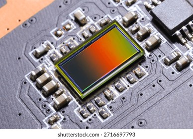 Close up shot of CMOS camera sensor.