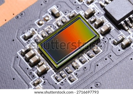 Close up shot of CMOS camera sensor.