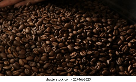 close up shot of coffee roastery process