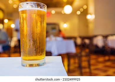 Close Up Shot Of A Cold Beer At New Orleans, Louisiana