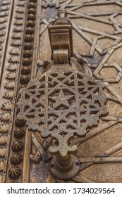 Close Up Shot Of A Copper Door Knocker