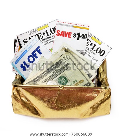 Close Shot Coupons Cash Gold Coin Stock Photo Edit Now 750866089 - 