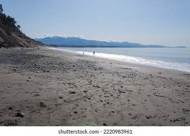 Close Shot Of Dungeness Spit Shore, Olympic Peninsula, WA, USA