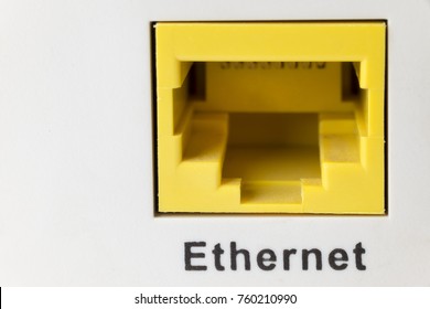 Close Up Shot Of An Ethernet Port