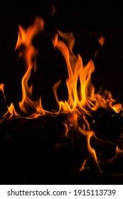 A Close Up Shot Of A Fire