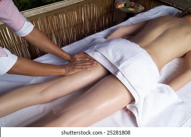 Close Up Shot Of Full Body Massage