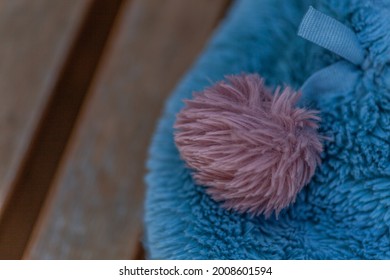 Close up shot of furry slippers