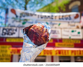 Close Up Shot Of A Giant Turkey Leg, Bought In Downtown Edmond Art Festival At Oklahoma