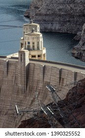 Close Up Shot Of The Hoover Dam In Arizona/Nevada, US. 