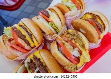 Close up shot of many In n Out burger, ate at Las Vegas, Nevada