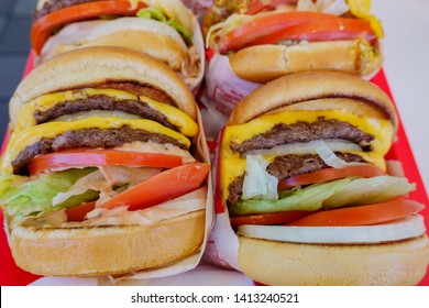 Close Up Shot Of Many In N Out Burger, Ate At Las Vegas, Nevada