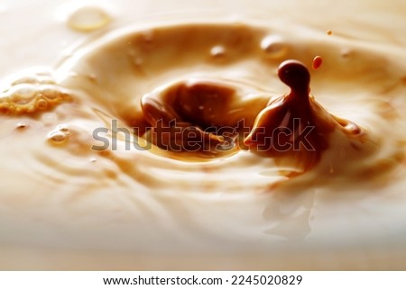 Close up shot of milk coffee drink