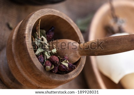 close up shot of a mortar containing some spices