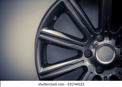 Close Up Shot Of A New Car Rim.