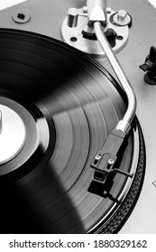 Close up shot Old turntable with Black and white - Shutterstock ID 1880329162