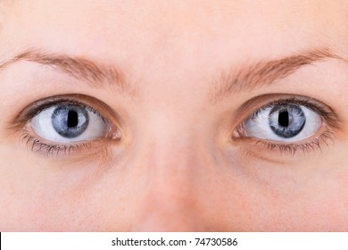 Close Up Shot Of A Pair Of Womans Eyes With Shallow DOF