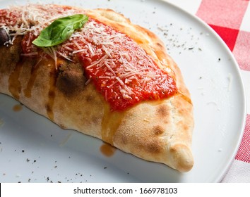 Close Up Shot Of A Panzarotti On A Plate In Restaurant