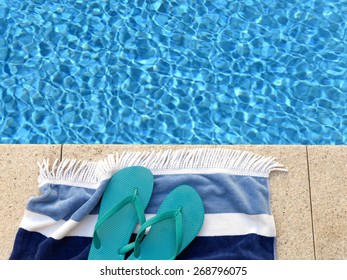 A Close Up Shot Of Pool Side Items