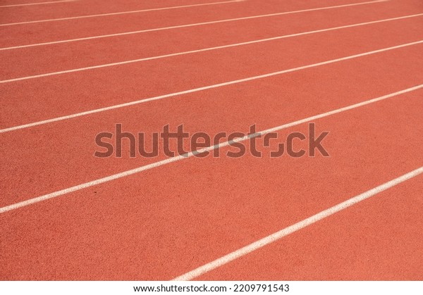 Close up\
shot of running track shot from low\
angle