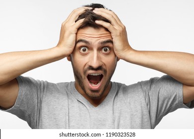 Shocked Handsome Man Sportswear Expressing Surprise Stock Photo (Edit ...