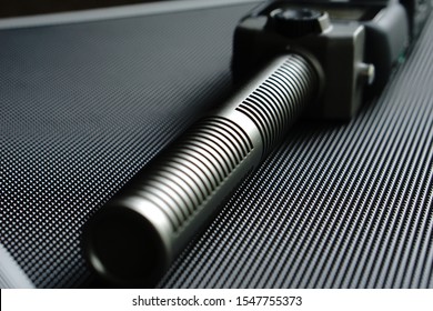 A Close Up Shot Of A Shotgun Microphone