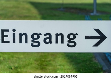 A close up shot of a sign entry in german in a park - Shutterstock ID 2019089903