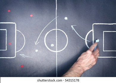 Close Up Shot Of A Soccer Tactic Board