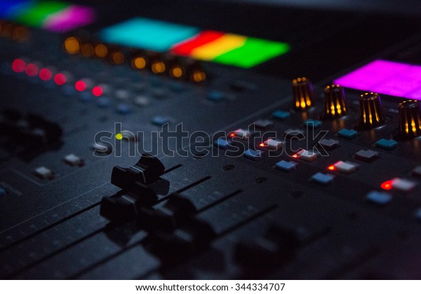 Close Up Shot Of\
Sound Mixing Desk In\
Venue