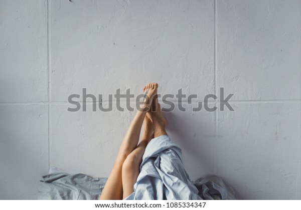 Nude girls on bed sex up legs