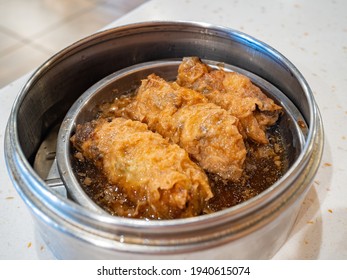 Close Up Shot Of Tofu Skin Rolls At Las Vegas, Nevada