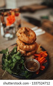 A Close Up Shot Of Traditional British Food, Sunday Roast. Yorkshire Pudding With Roasted Meat And Vegetables. Concept Of Family Lunch, Celebration And Traditional Cuisine.