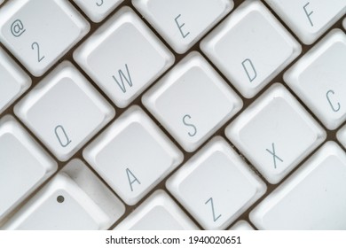 Close up shot of a white keyboard button.