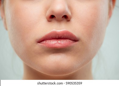 The Close Up Shot Of Woman Lips