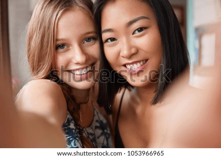 Similar – Image, Stock Photo unrecognizable young asian woman doing yoga in a park.Relax