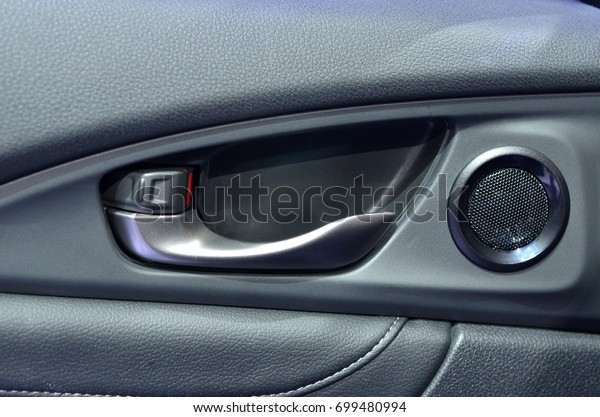 close up\
in side open , lock and speaker of door\
car