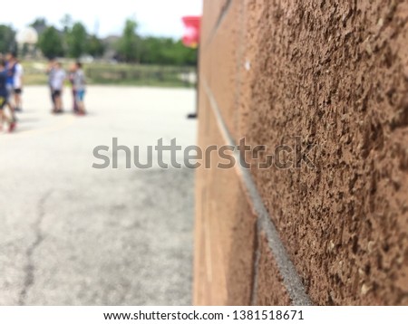 Close up sideshot of large brick Wall