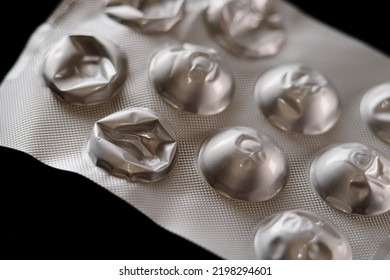 Close Up Of Silver Blister Foil Medicine