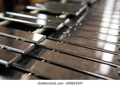 Close Up Of A Silver Glockenspiel