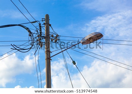 close single street lamp post pole stock photo (edit now) 513974548close up of single street lamp post pole with electric cables connection on cloudy blue morning