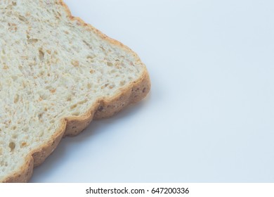 Close up slice bread isolate on white background with space