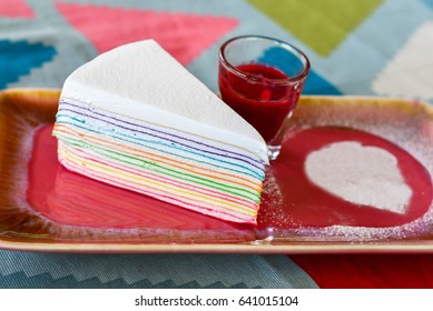 Close up of a slice of cake.