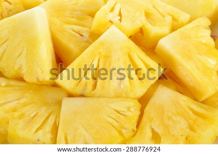 Close up slice pineapple background texture.