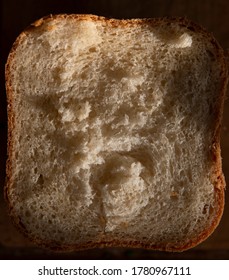 close up of a slice of white bread